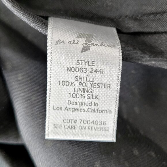 NWT 7 For All Mankind Black Silk Pleated Gold Shimmer Tulle Cocktail Party Dress - Picture 12 of 12